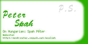 peter spah business card